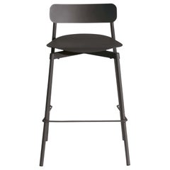 Petite Friture Small Fromme Bar Stool in Black Aluminium by Tom Chung