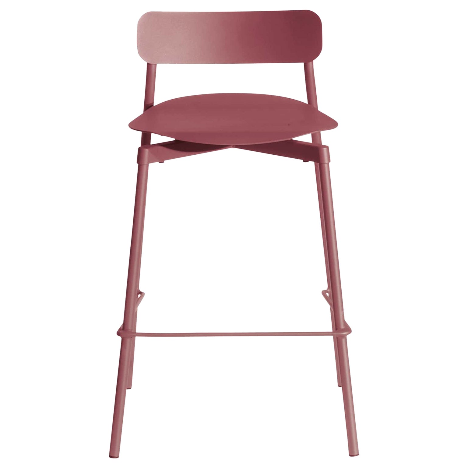 Petite Friture Small Fromme Bar Stool in Brown-Red Aluminium by Tom Chung