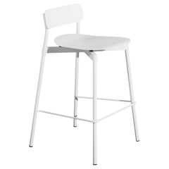 Petit tabouret de bar Fromme en aluminium blanc Petite Friture de Tom Chung