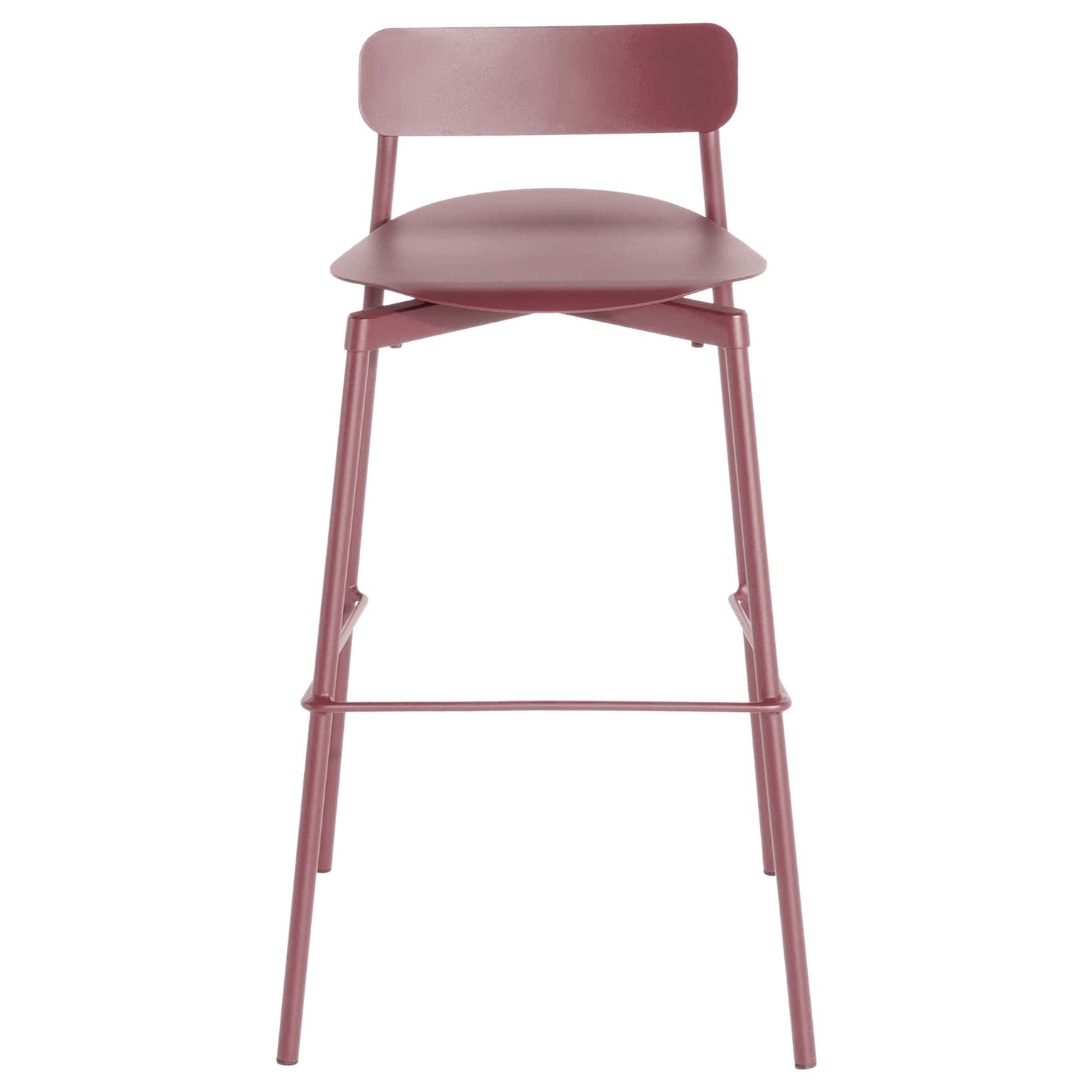 Petite Friture Large Fromme Bar Stool in Brown-Red Aluminium by Tom Chung For Sale