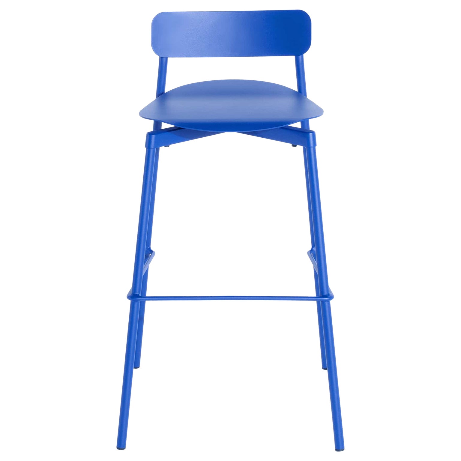 Petite Friture Large Fromme Bar Stool in Blue Aluminium by Tom Chung For Sale