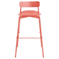 Petite Friture Large Fromme Bar Stool in Coral Aluminium by Tom Chung