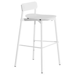 Petite Friture Large Fromme Bar Stool in White Aluminium by Tom Chung