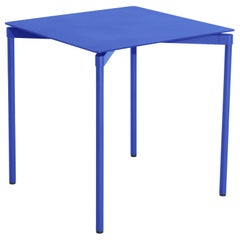 Petite table carrée Friture Fromme en aluminium bleu par Tom Chung