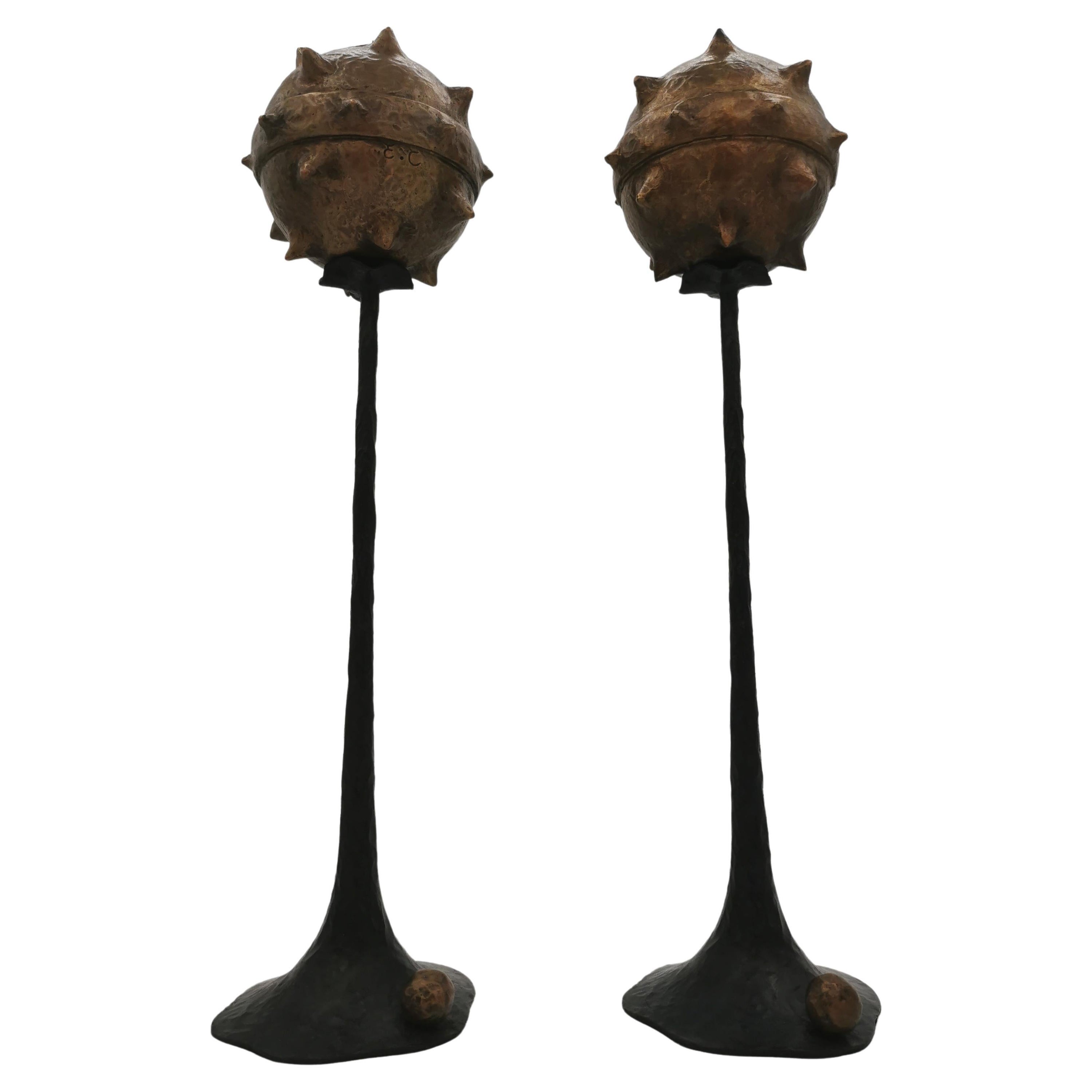 Set of 2 Primus Big Candlesticks by Emanuele Colombi For Sale