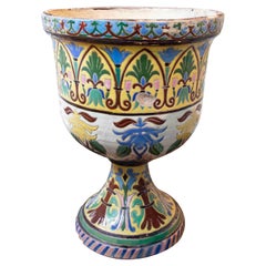 19th Century Triana Glazed Ceramic Cup with Assorted Decorations