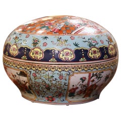 Boîte Guangxu en porcelaine chinoise peinte à la main du début du 20e siècle