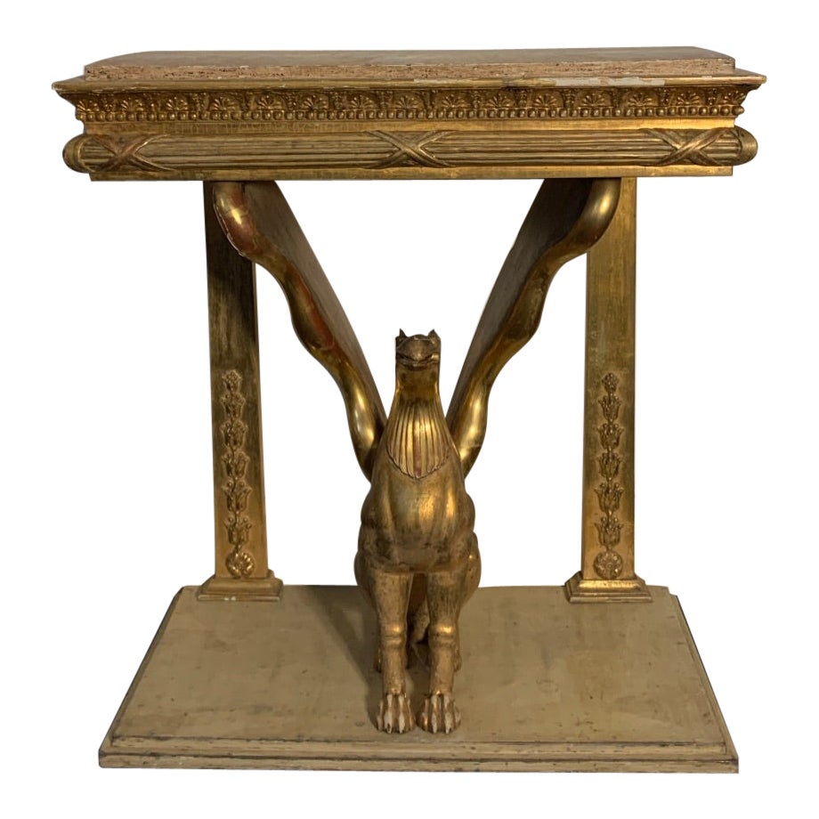 Swedish Console Table, Empire with Gilt Griffon For Sale