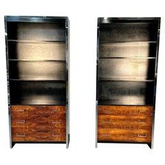 Pair Mid-Century Modern Bookcases / Shelving Unit, Milo Baughman for John Stuart