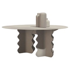 Modern Contemporary Curwy Wavy Industrial Trendy Center Console Cocktail Table