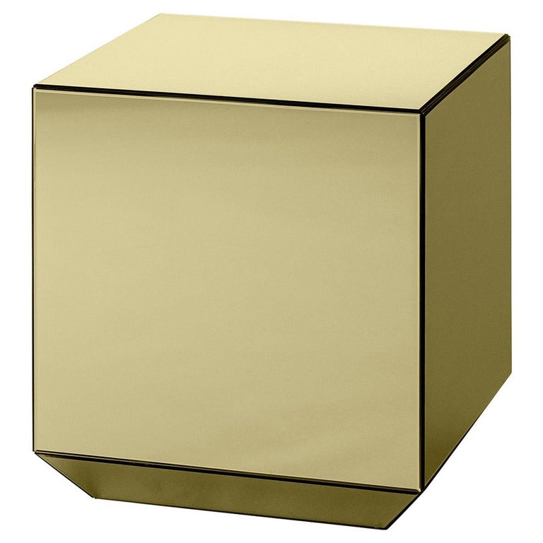 Gold Glass Mirror Table For Sale at 1stDibs