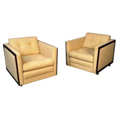 Pair Mid-Century Modern Lounge / Club Chairs, George Nelson Style, Box-Form