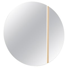  Miroir circulaire rond brillant de 120 cm avec lampe d'ambiance LED 