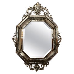 Antique 19th Century Venetian Glass Mirror