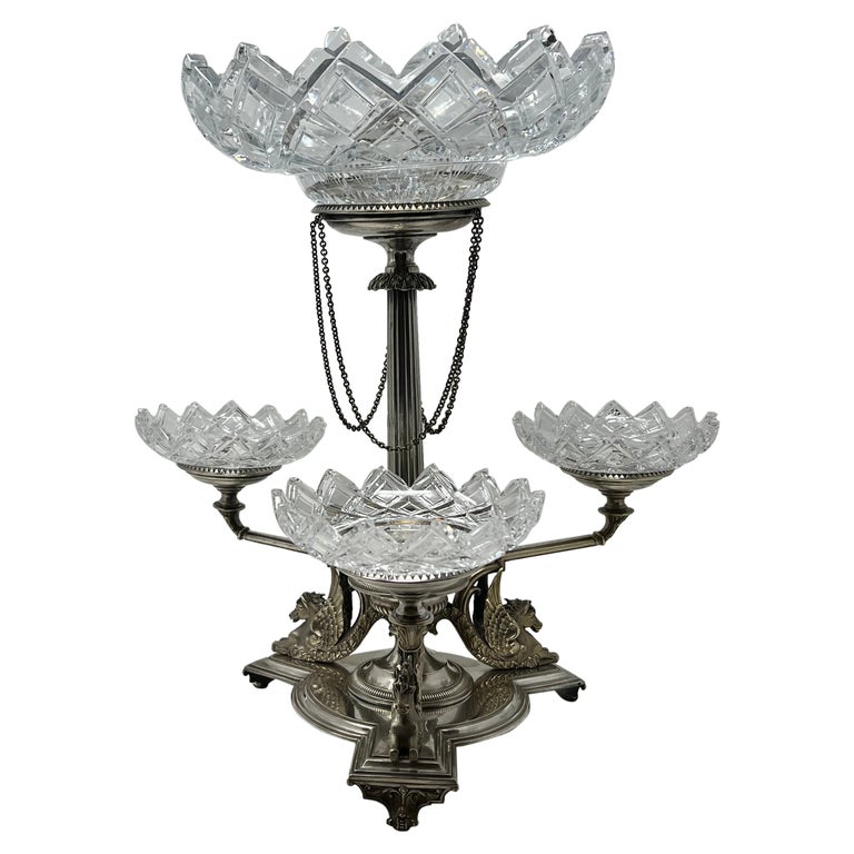 Antique English Silver Plate Epergne For Sale at 1stDibs