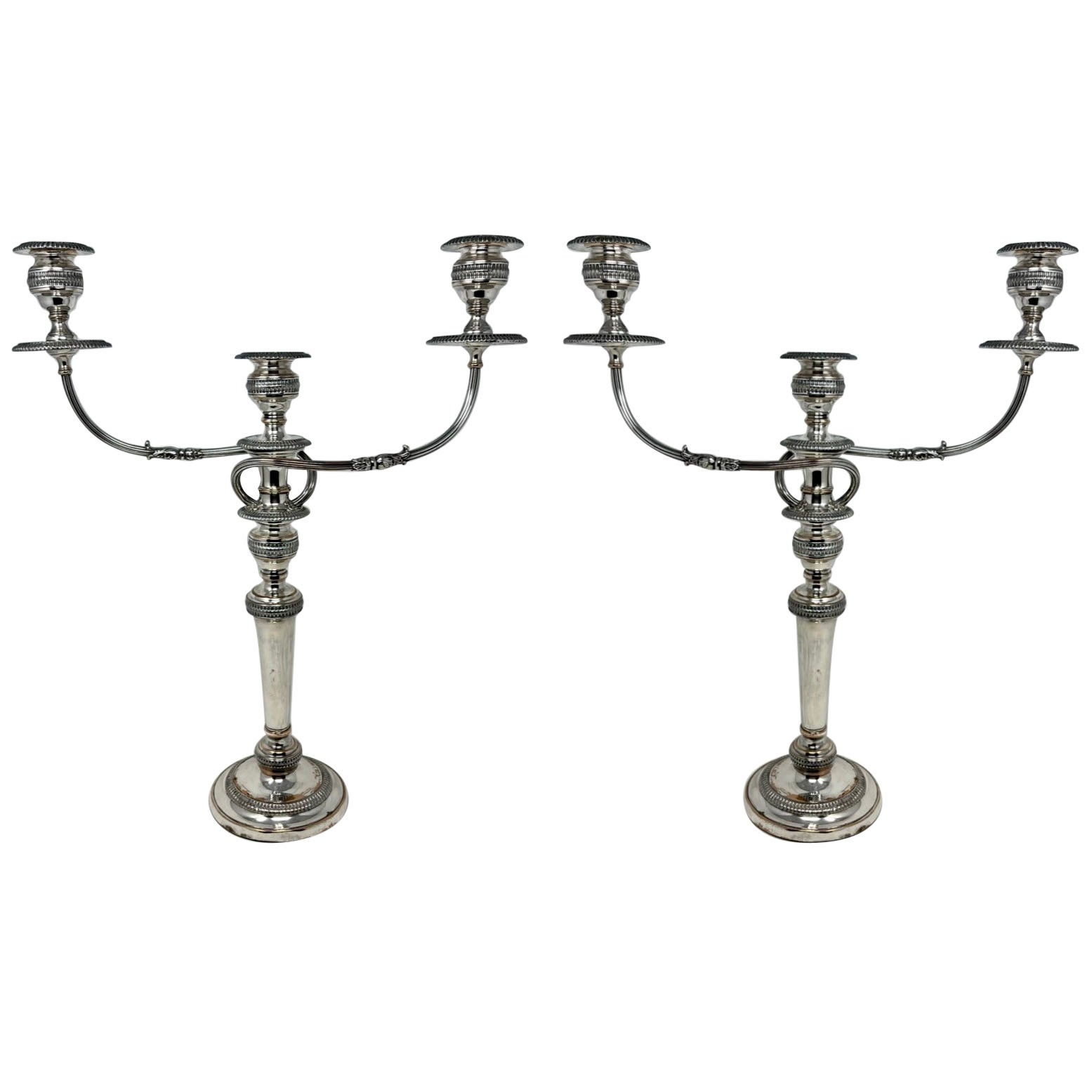 Pair Antique English Sheffield Candelabra