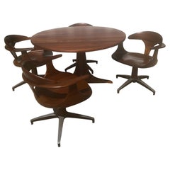 1960s Heywood Wakefield “Cliff House” Dining Table and Chairs, a Set of 5