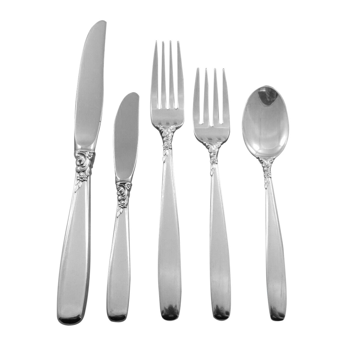 Starfire by Lunt Sterling Silver Flatware Set for 8 Service 44 Pieces For Sale