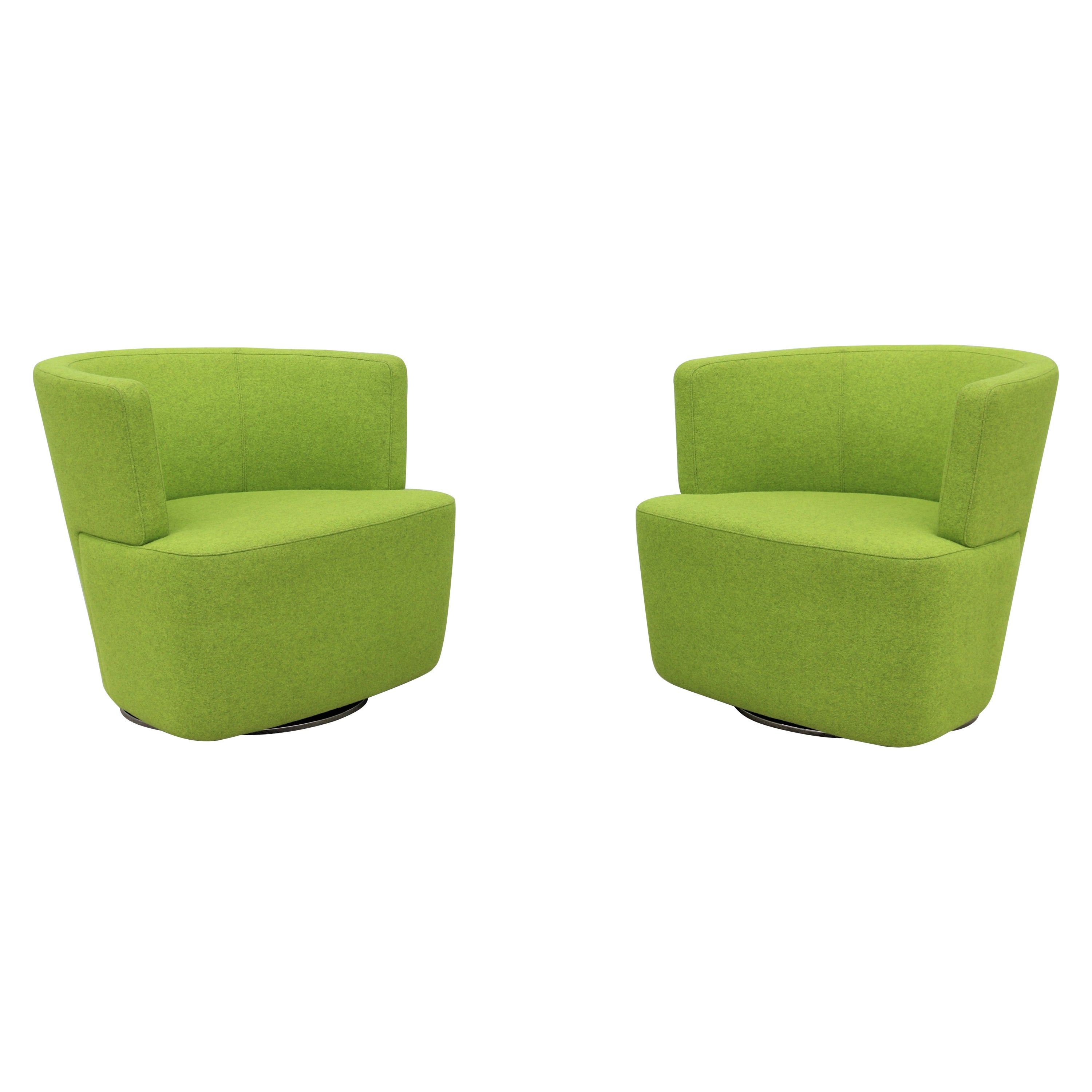 Modern Eoos for Coalesse Joel Green Swivel Lounge Chairs by Walter Knoll, a Pair