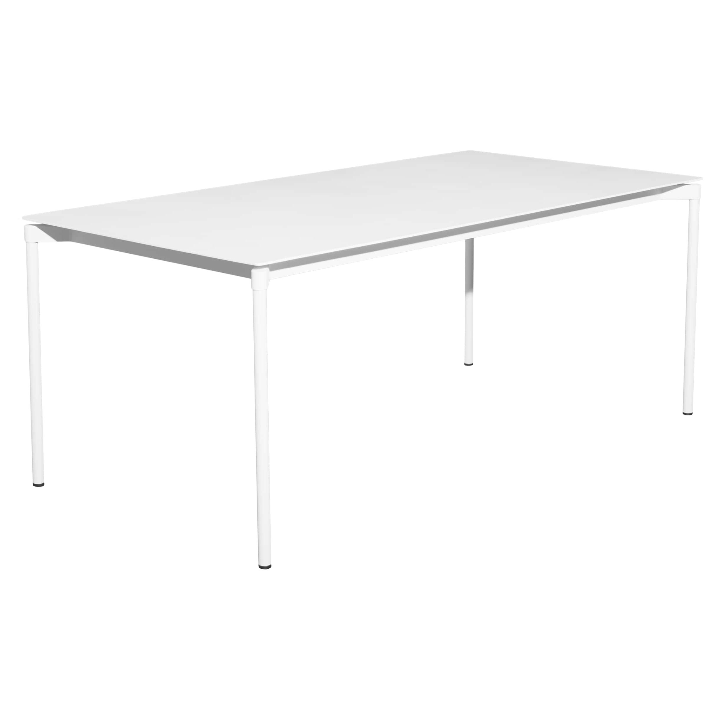 Petite table rectangulaire en aluminium blanc « Friture Fromme » de Tom Chung en vente