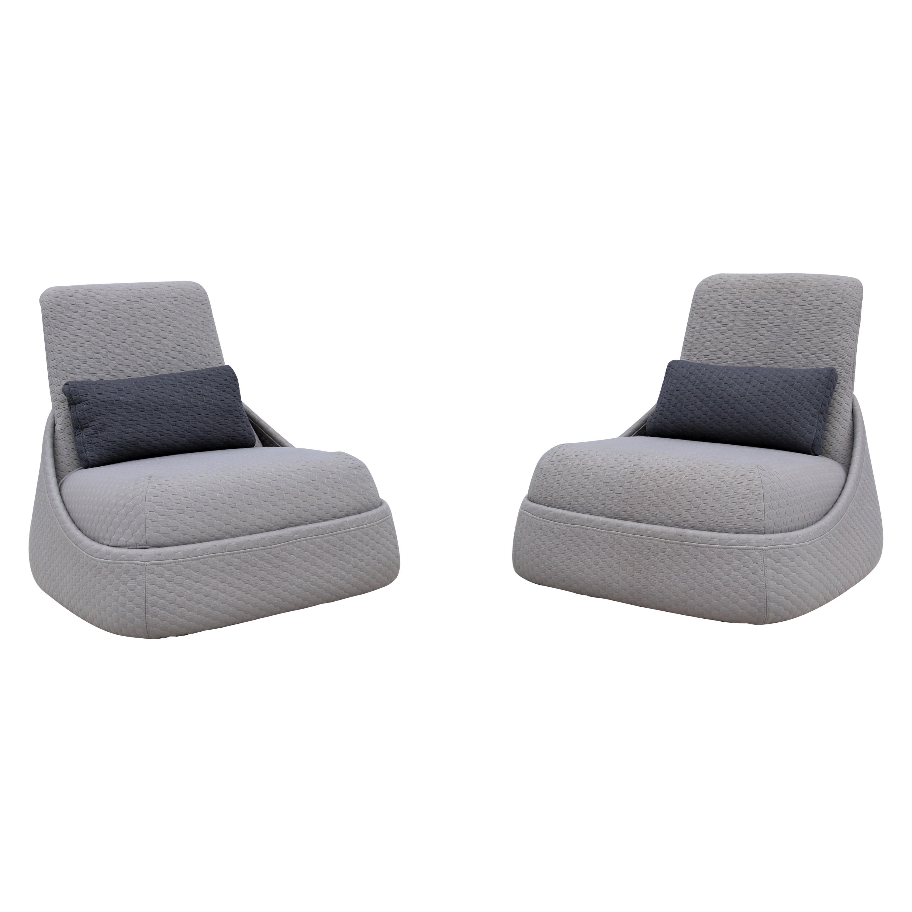 Modern Patricia Urquiola for Coalesse Hosu Lounge Chairs with Ottoman, a Pair For Sale