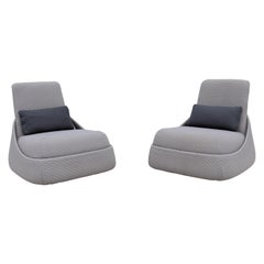 Antique Modern Patricia Urquiola for Coalesse Hosu Lounge Chairs with Ottoman, a Pair