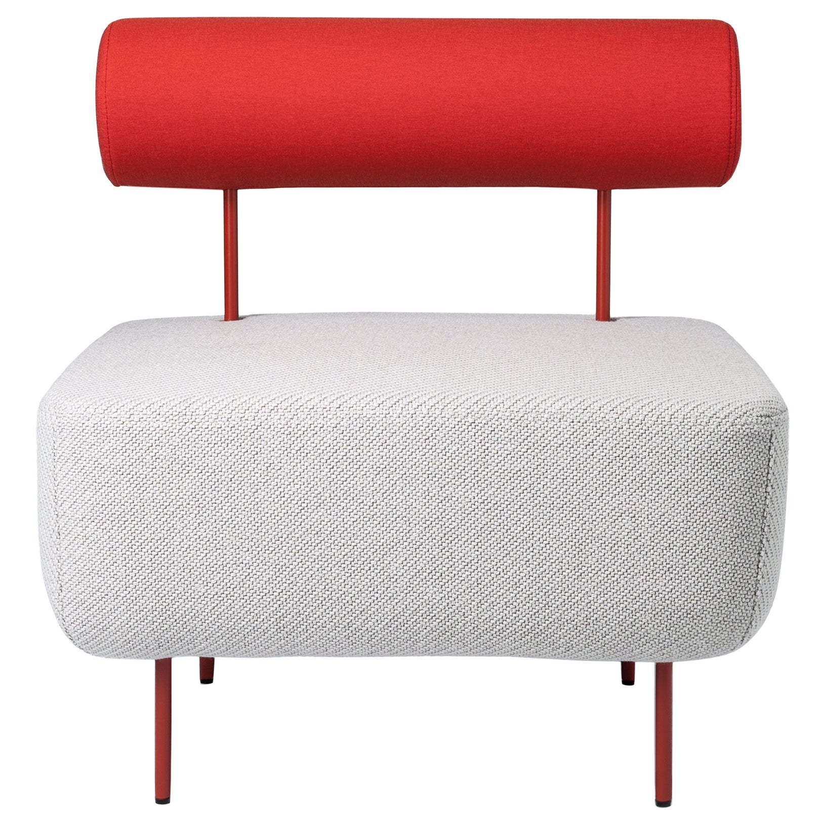 Petite Friture Medium Hoff Armchair in White and Red by Morten & Jonas, 2015 For Sale