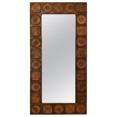 Brass Sculpture Mirror by Santambrogio & De Berti, Italy, 1960s