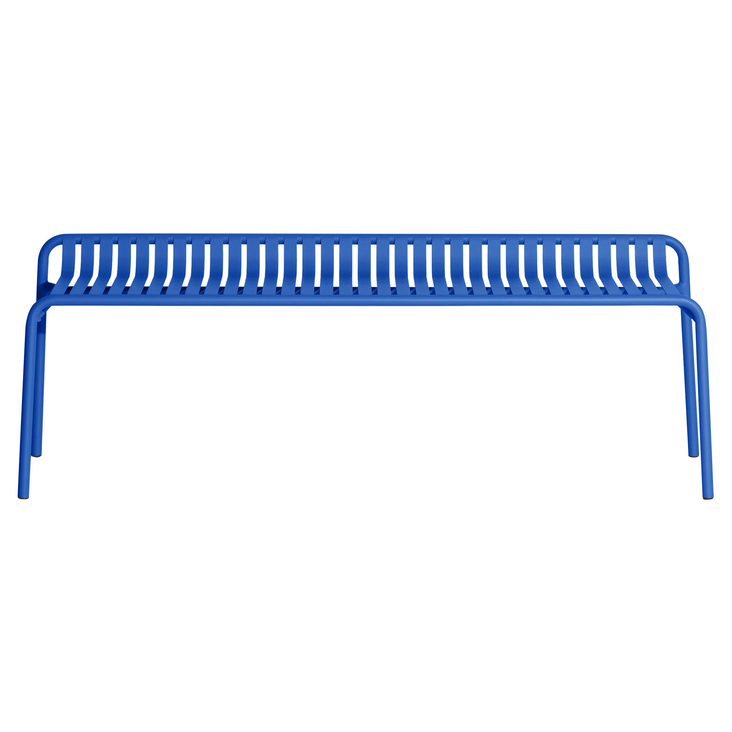 Kleine Friture Week-End-Bank ohne Rückenlehne aus blauem Aluminium, 2017
