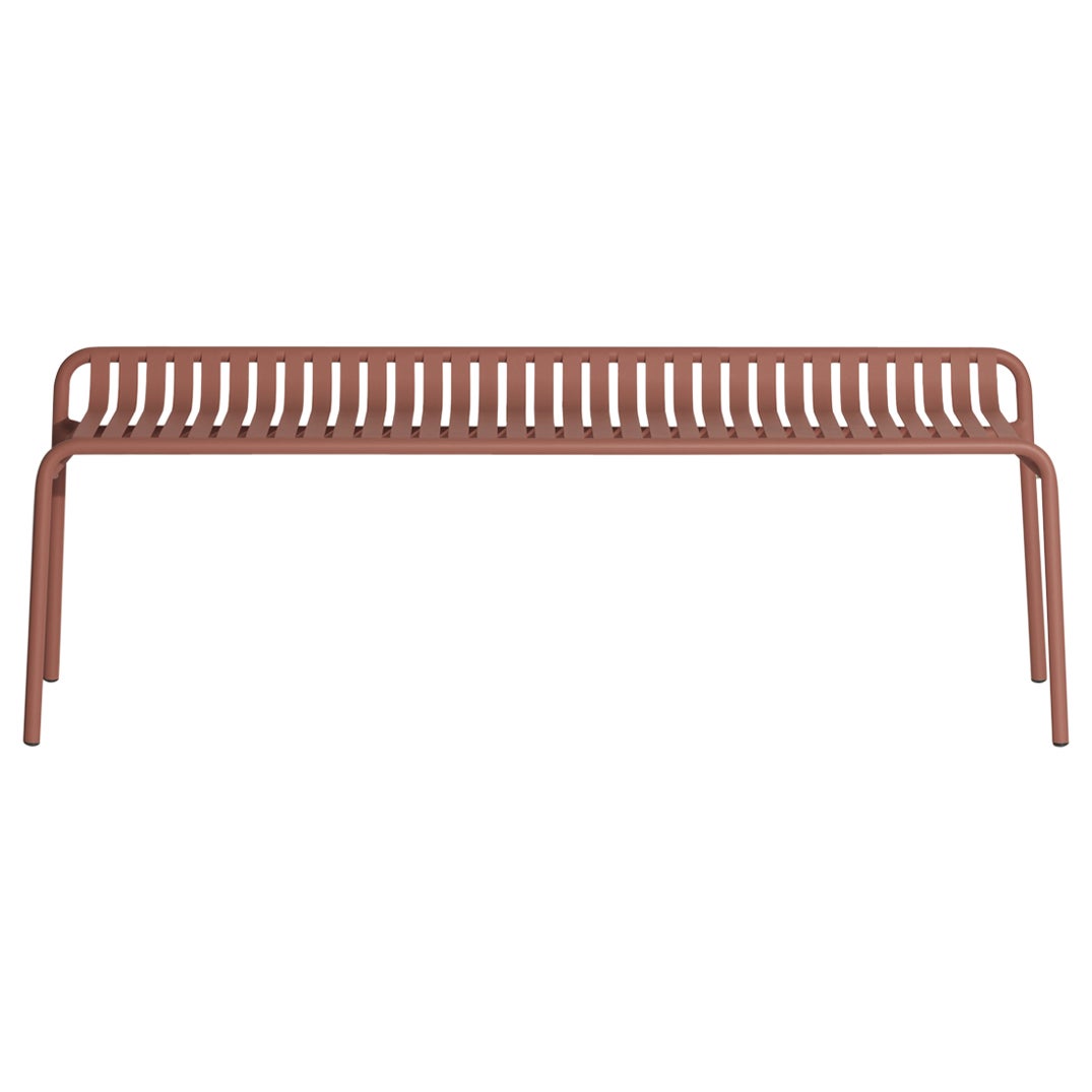 Petit banc d'appoint Week-end Friture sans dossier en aluminium terre cuite, 2017