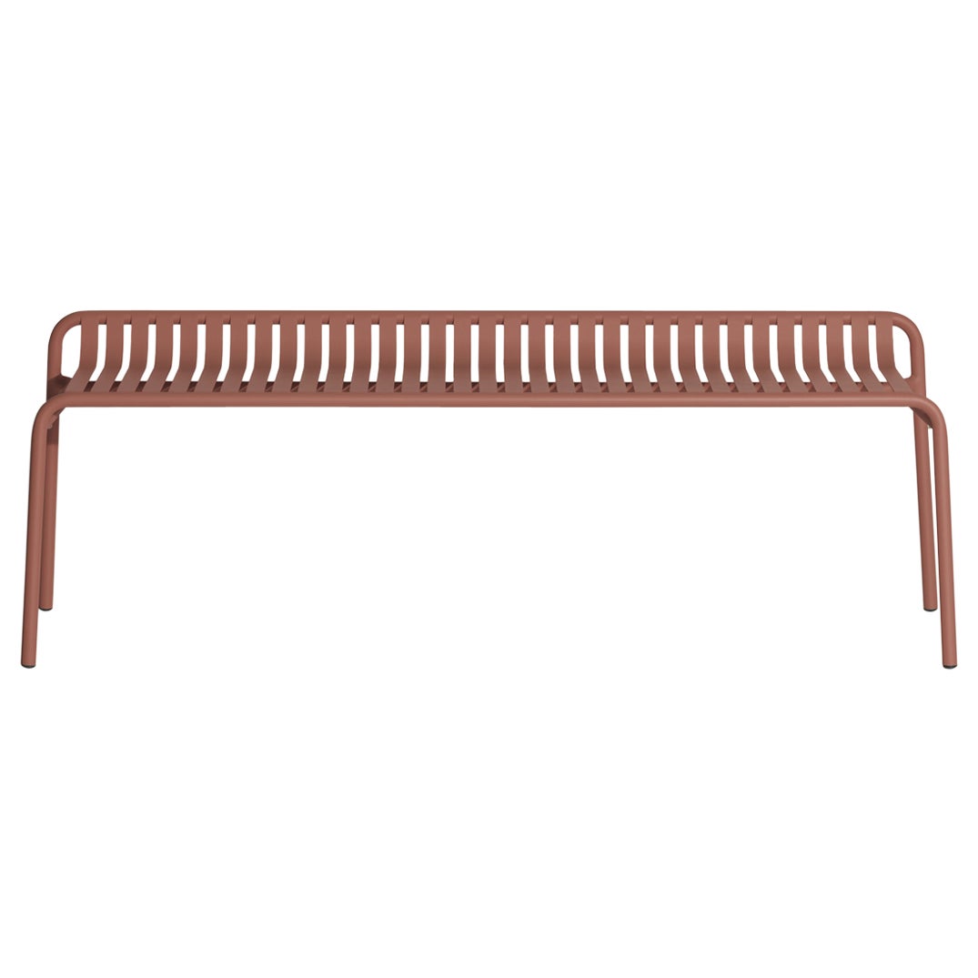 Petit banc d'appoint Week-end Friture sans dossier en aluminium terre cuite, 2017 