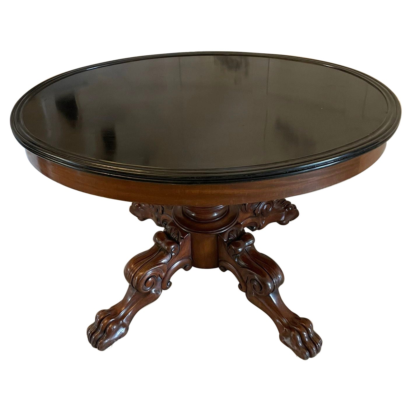Quality Antique Oval Marble Topped Gueridon Centre Table