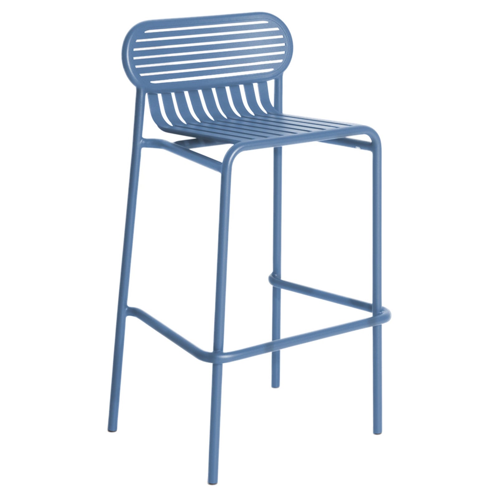 Petit tabouret de bar Week- End en aluminium bleu azur, de Friture, 2017