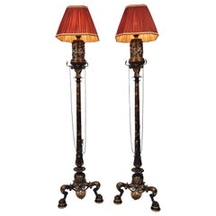 Antique Pair of Neo-Greek Bronze Floor Lamps by F. Barbedienne, France, circa 1860