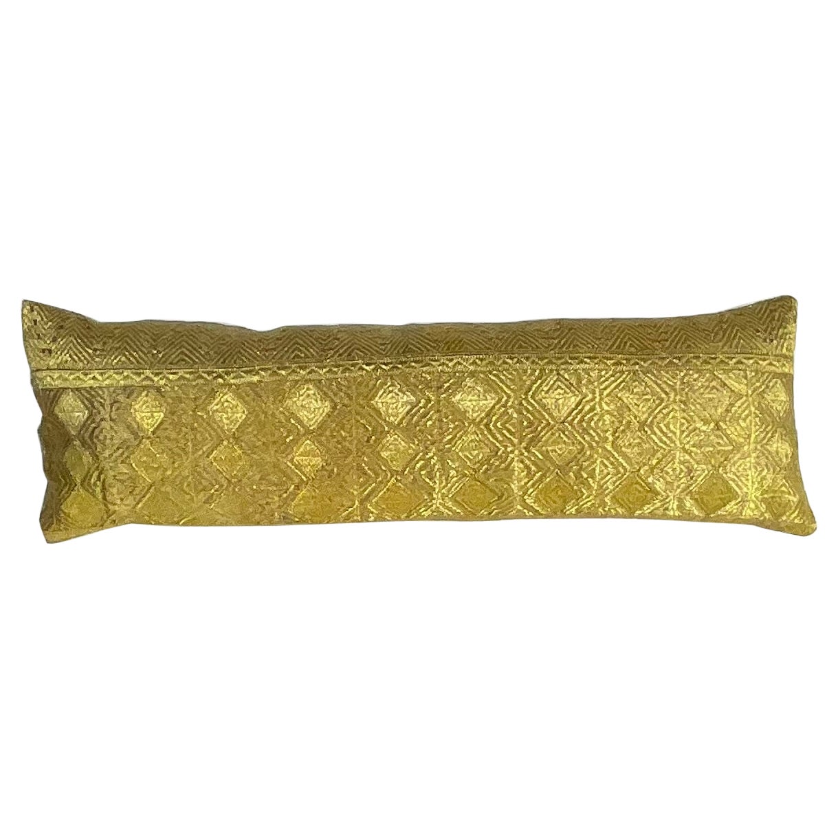 Single Antique Embroidery Textile Pillow For Sale