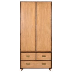Michael Taylor for Baker Hollywood Regency Campaign Bleached Walnut Armoire