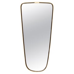 Vintage Elongated Mirror with Brass Rim, 1960s
