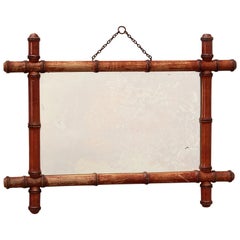 Vintage Beautiful French Bamboo Mirror