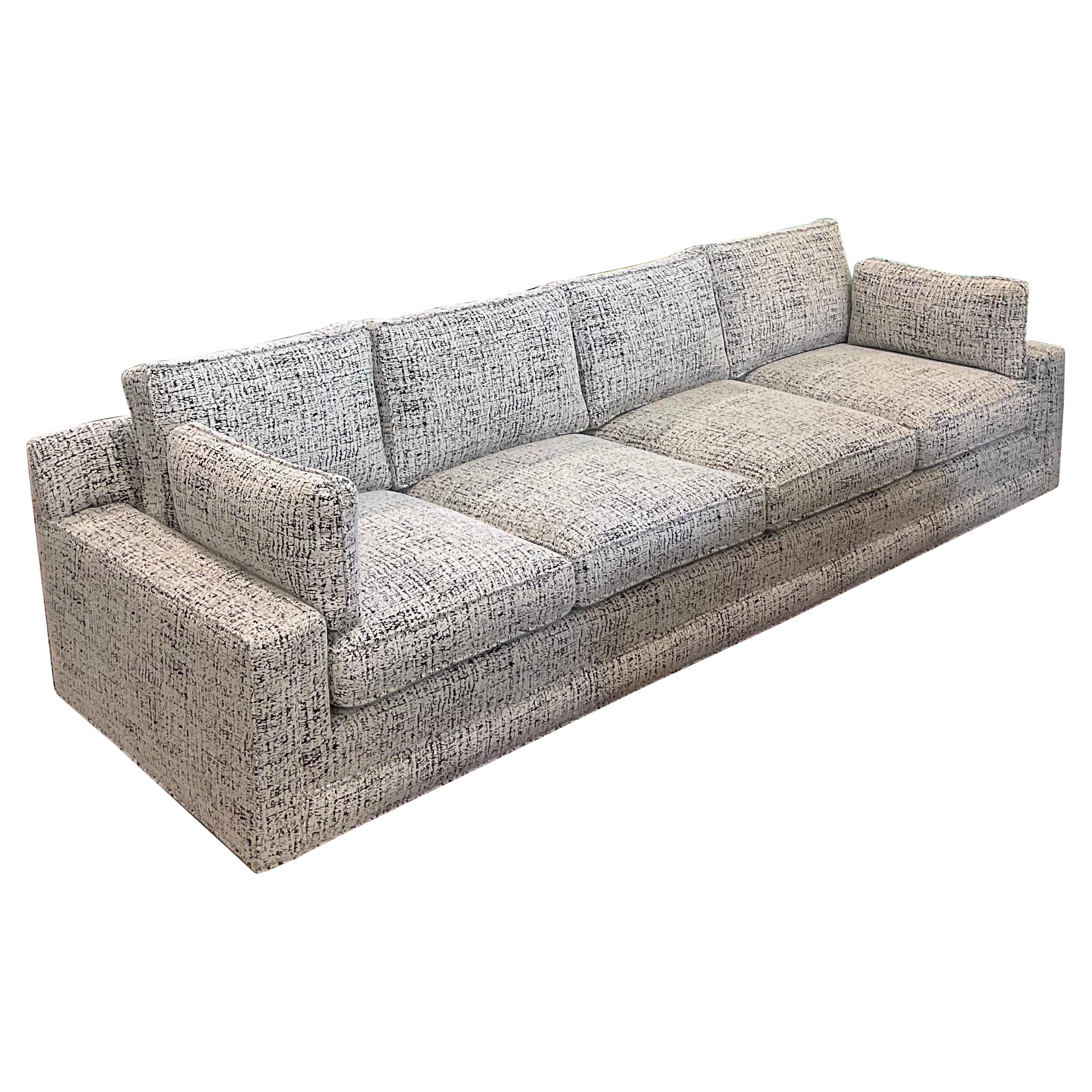 1960s Bernhardt Boucle Professionally Upholstered Sofa For Sale