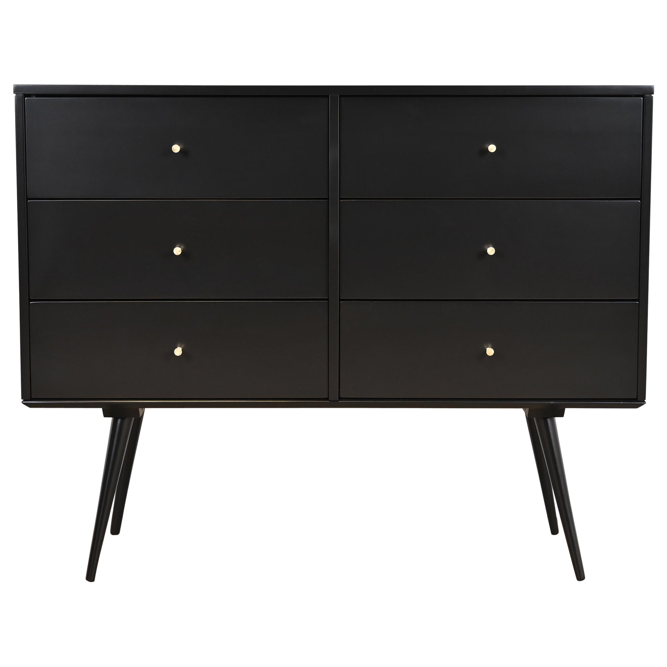 Paul McCobb Planner Group Black Lacquered Dresser or Credenza, Newly Refinished