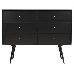 Vintage Paul McCobb Planner Group Black Lacquered Dresser or Credenza, Newly Refinished