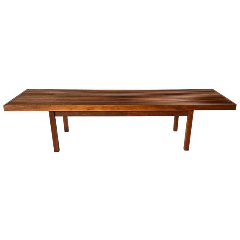 Mel Smilow Slat Bench in Walnut