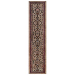 Handwoven Wool Antique circa 1900 Persian Serab Runner