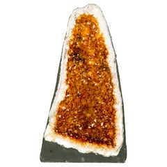 Cathédrale en citrine géométrique de qualité AAA avec une riche Druzy orange scintillante 