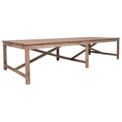 Turn of the Century French Wooden Farm Table