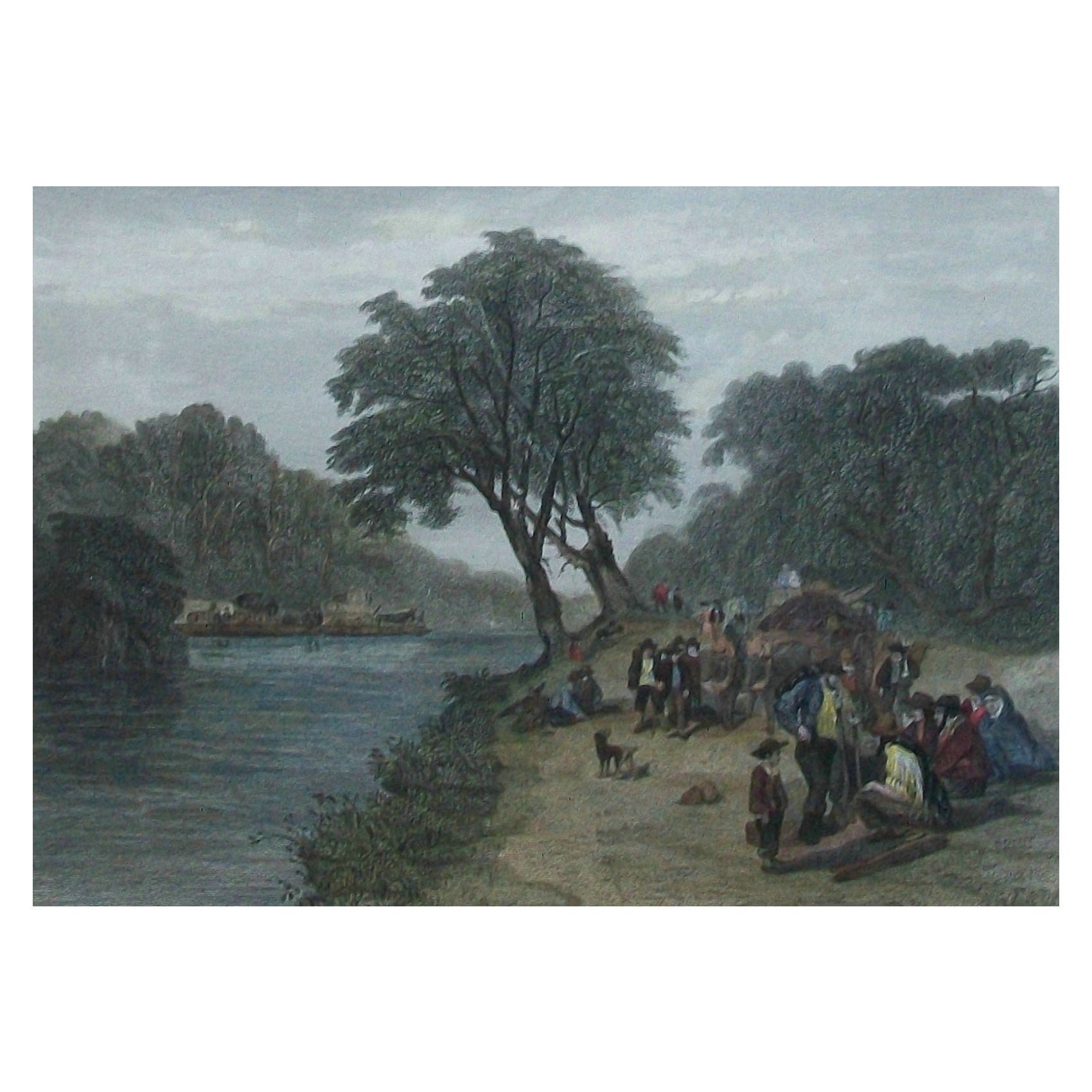 J.S. Prout, 'Diggers on the Road .', Hand Colored Engraving, U.K., C.1874 For Sale