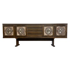 Gangso Mobler Poul H. Poulsen Danish Modern Art Tile Credenza Buffet