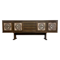 Gangso Mobler Poul H. Poulsen Danish Modern Art Tile Credenza Buffet