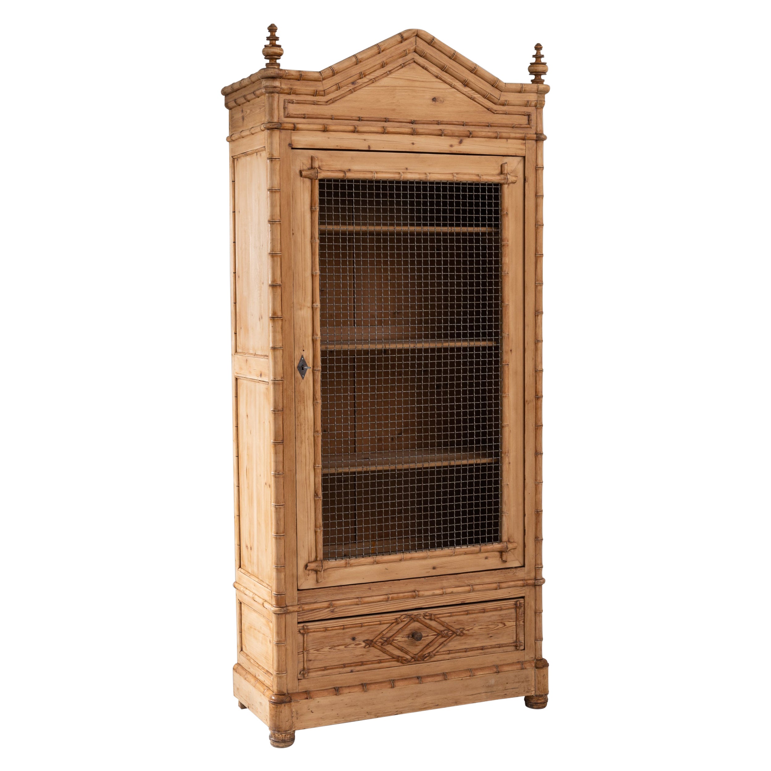 Vintage French Faux Bamboo Cabinet