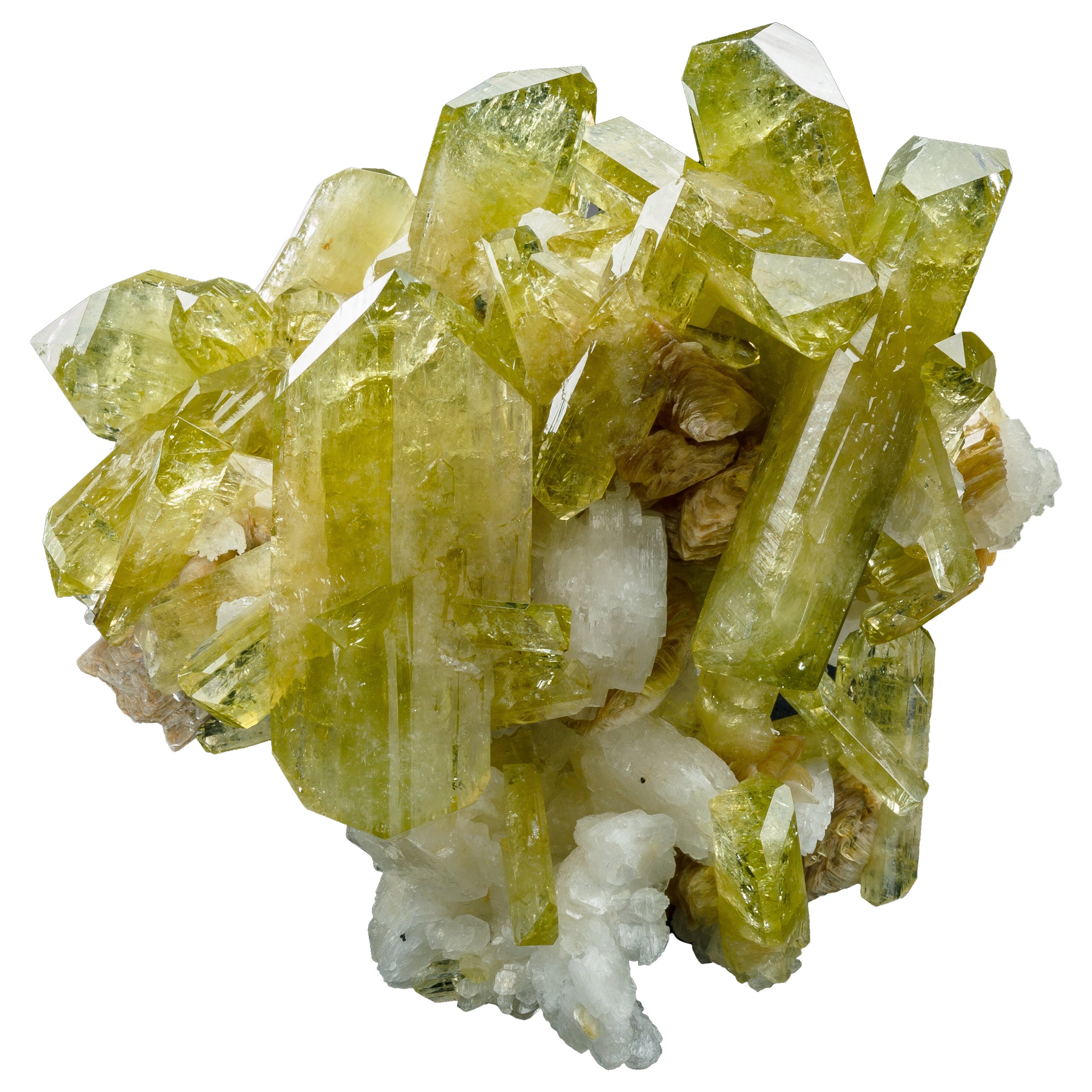 Chartreuse-Brasilianit-Mineralstufe - Linópolis, Brasilien